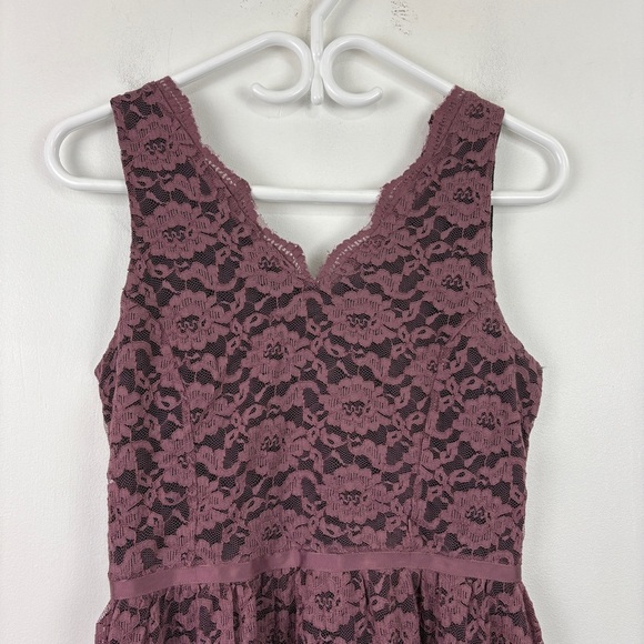 Ricki’s Pink Lace Fit and Flare Midi Dress Sleeveless Romantic Party Dress - Picture 4 of 9